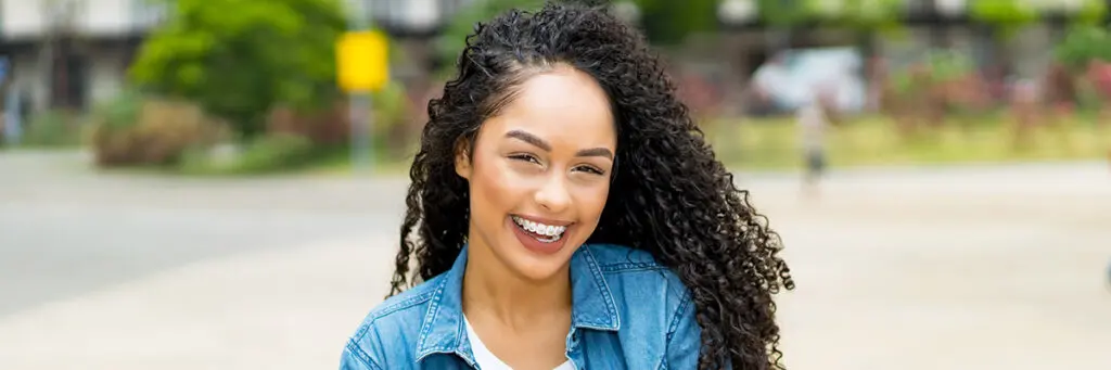 woman with braces smiling