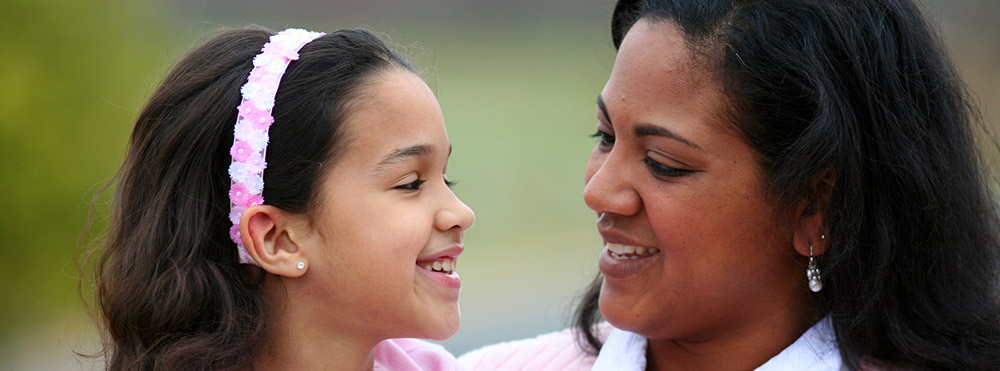 parents talking to child